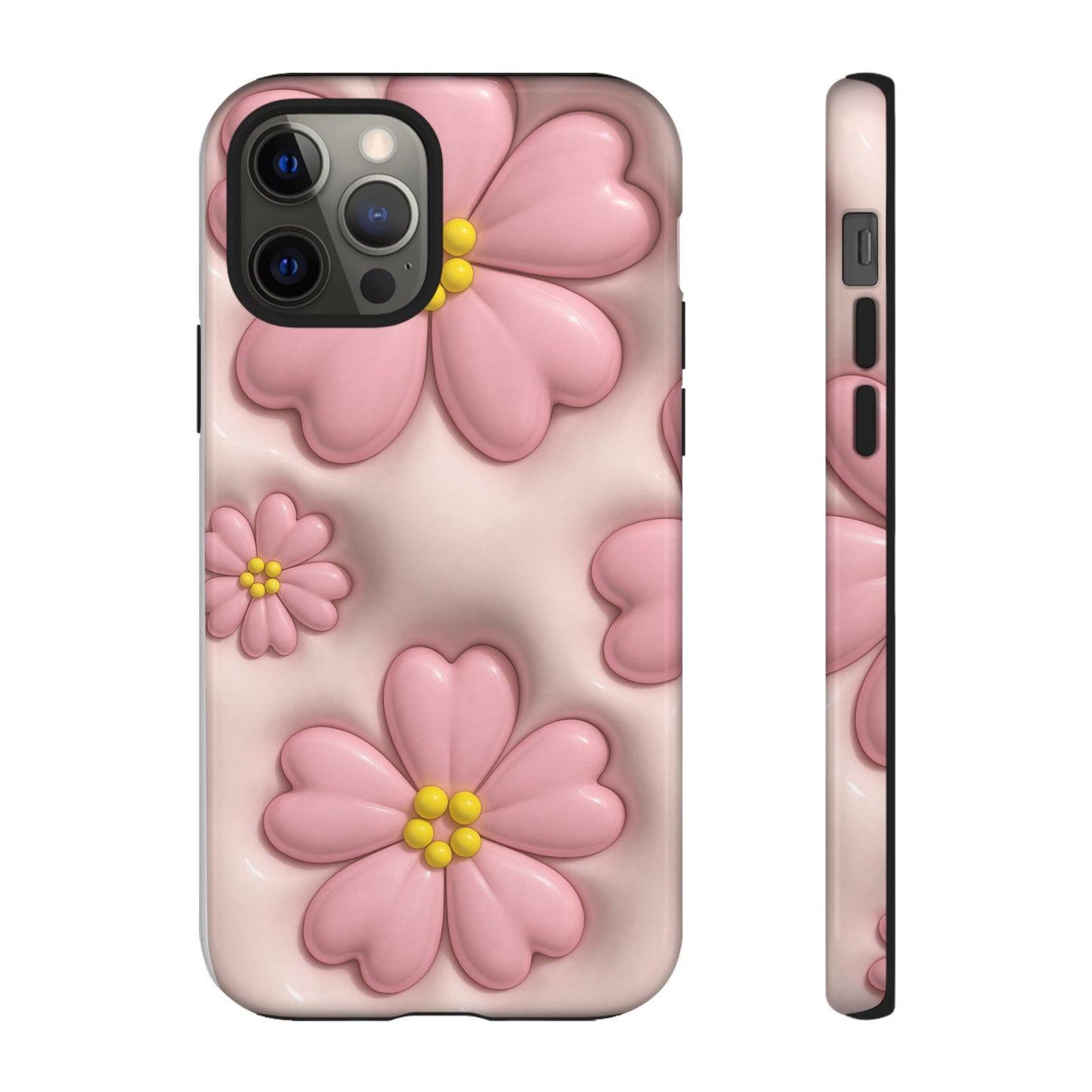 Floral Phone Case, Tough Cases for Women, Cute Flower iPhone Cover, Soft Pink Floral Design, Spring Accessories