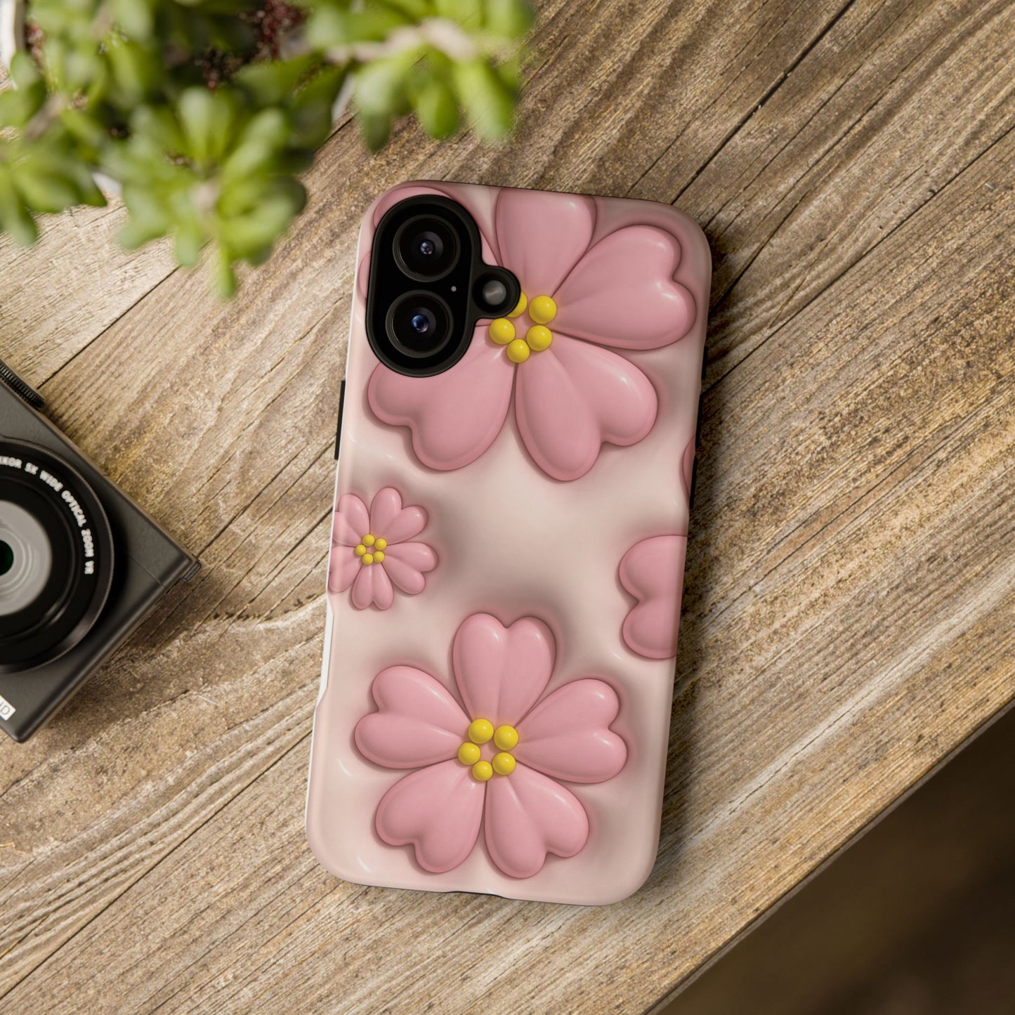 Floral Phone Case, Tough Cases for Women, Cute Flower iPhone Cover, Soft Pink Floral Design, Spring Accessories