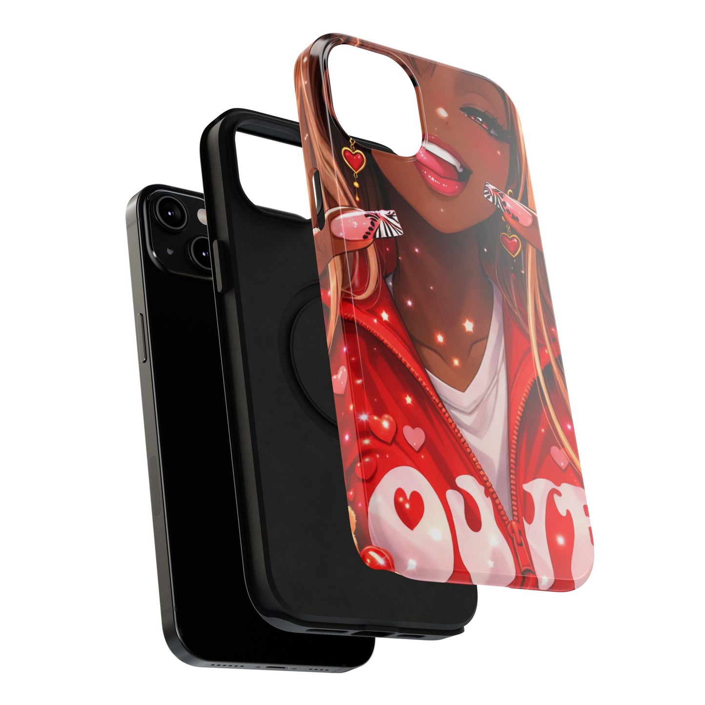 Love Phone Case — Red Heart Jacket Impact-Resistant Case