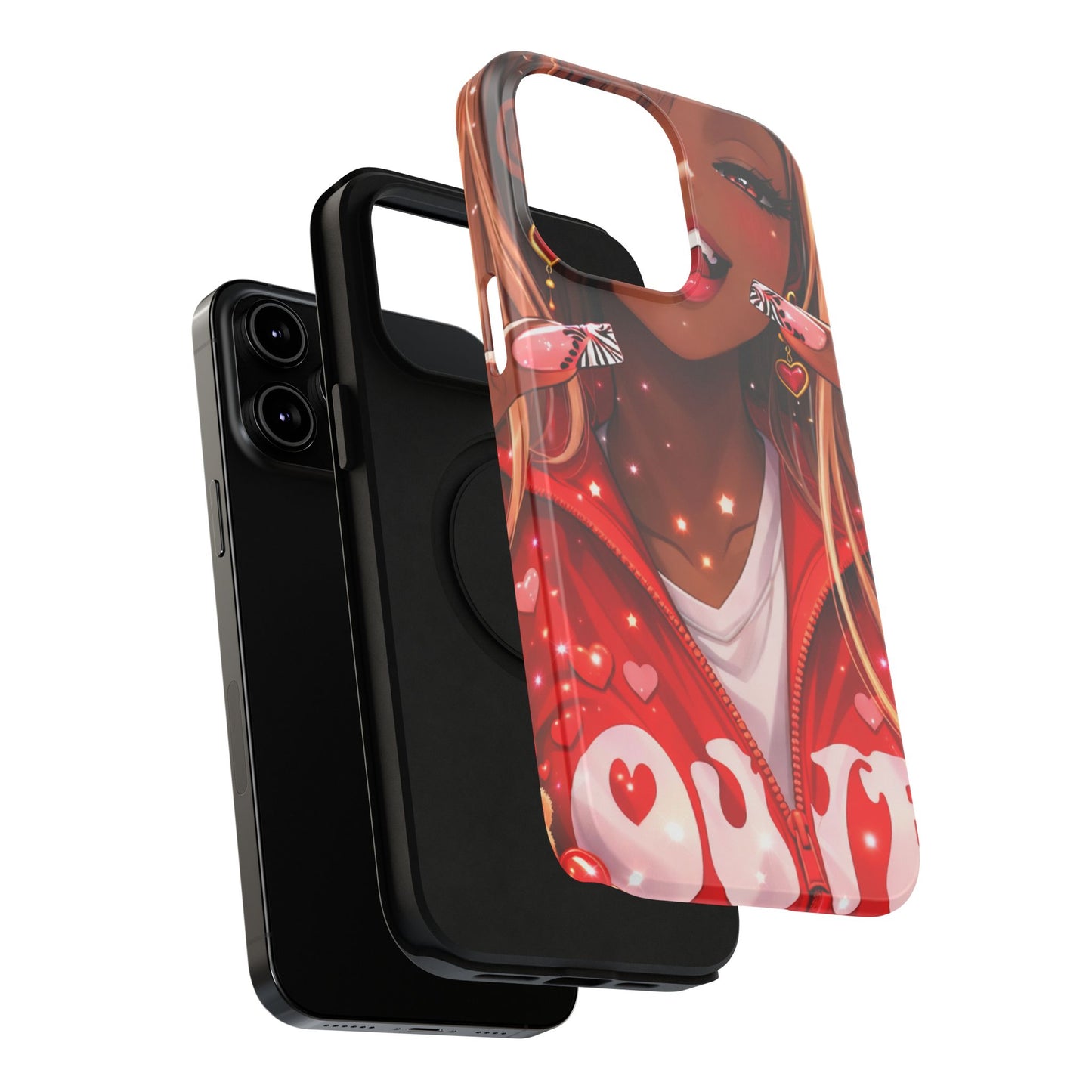 Love Phone Case — Red Heart Jacket Impact-Resistant Case