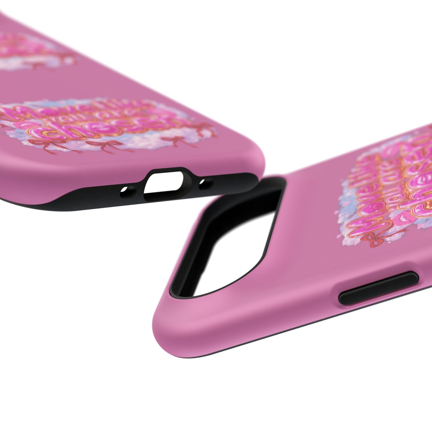 Impact-Resistant Phone Case — “Move Like You Are Chosen” Pink Floral Design