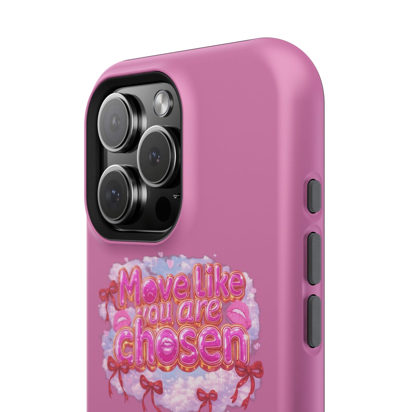 Impact-Resistant Phone Case — “Move Like You Are Chosen” Pink Floral Design