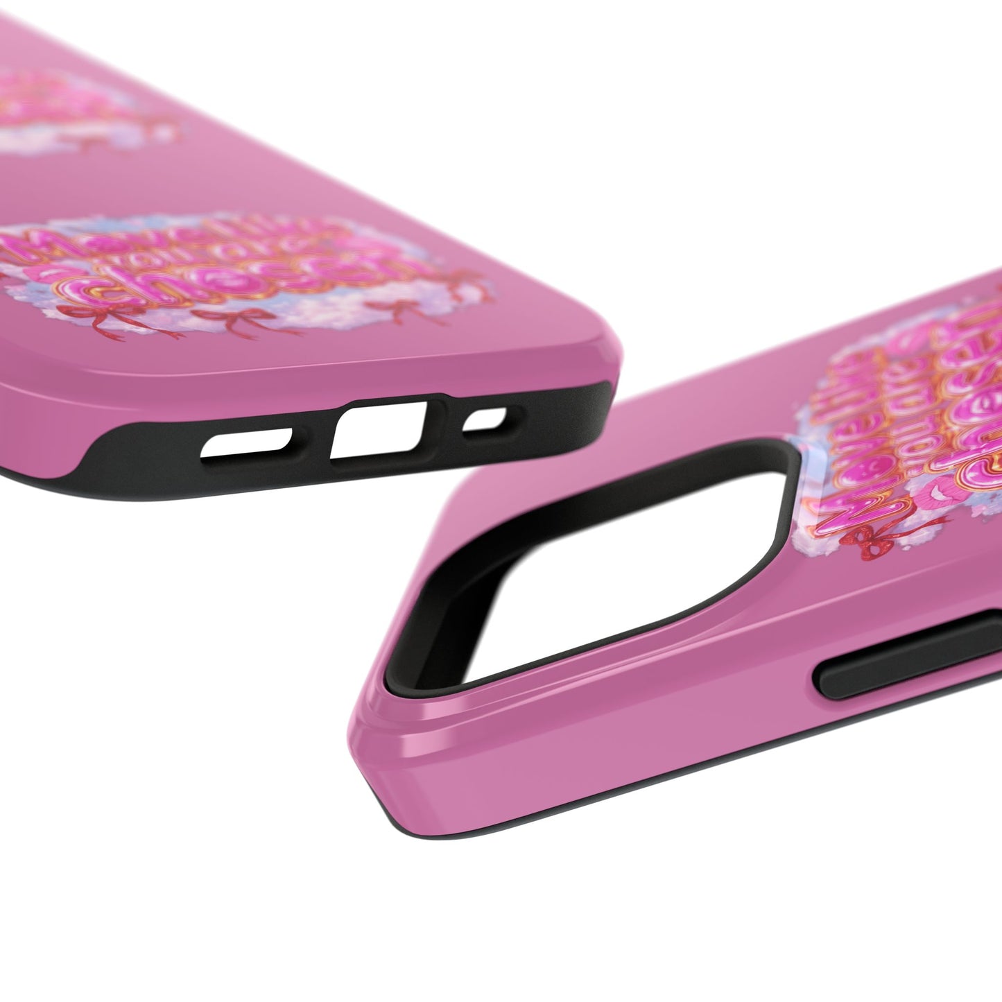 Impact-Resistant Phone Case — “Move Like You Are Chosen” Pink Floral Design