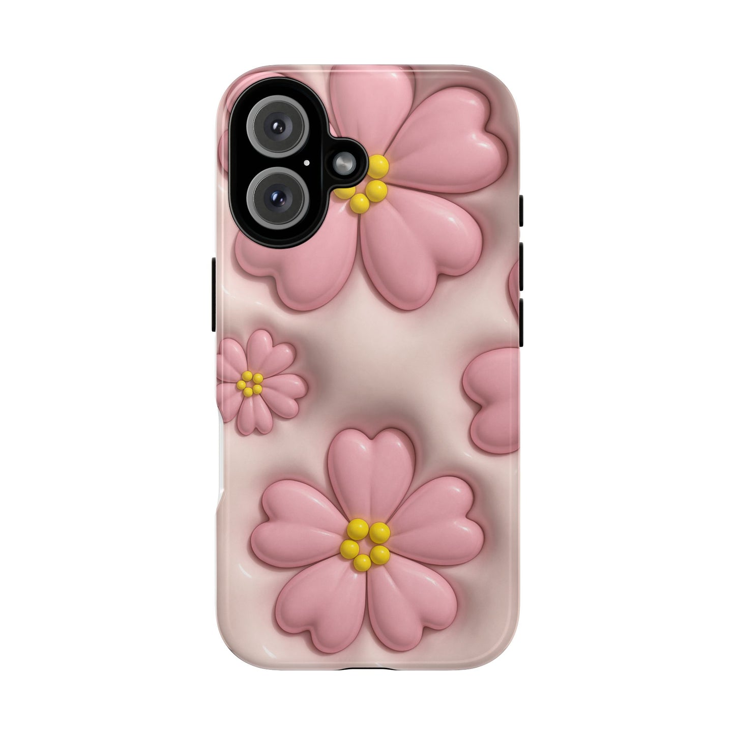 Floral Phone Case, Tough Cases for Women, Cute Flower iPhone Cover, Soft Pink Floral Design, Spring Accessories