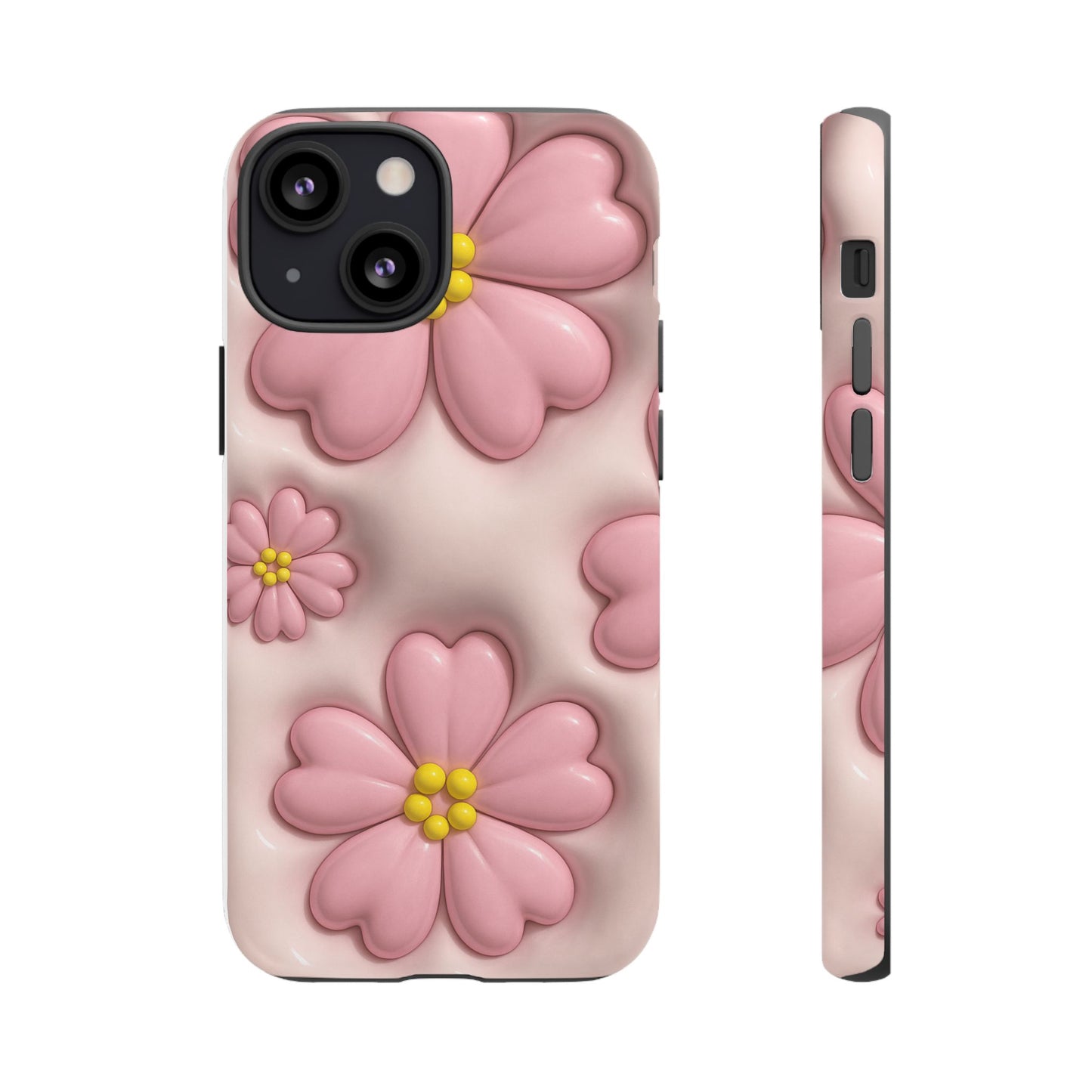 Floral Phone Case, Tough Cases for Women, Cute Flower iPhone Cover, Soft Pink Floral Design, Spring Accessories