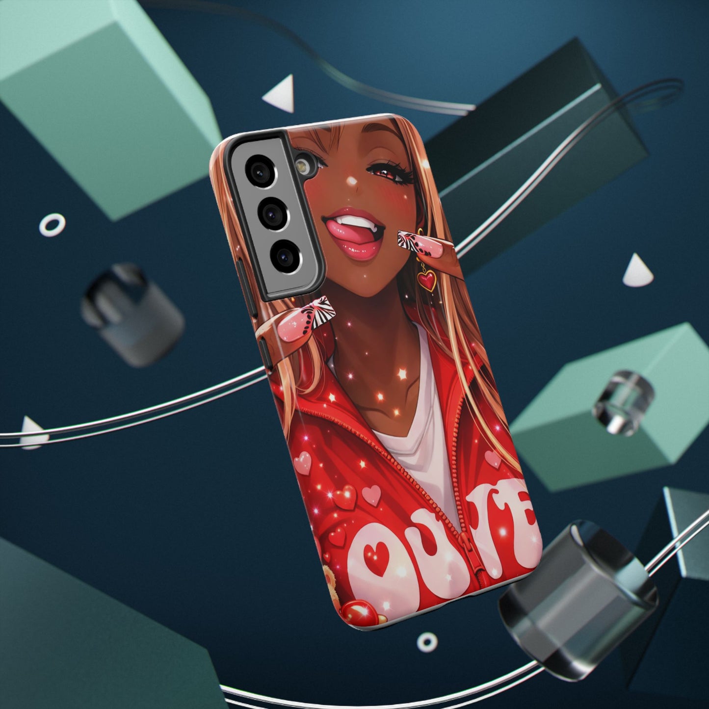 Love Phone Case — Red Heart Jacket Impact-Resistant Case