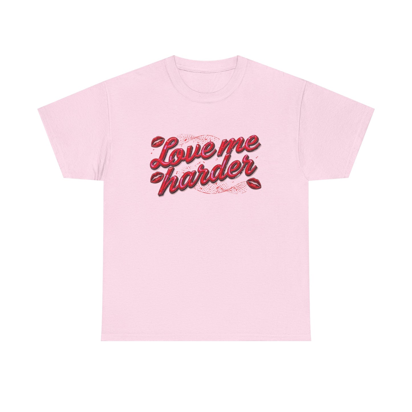 Love Me Harder Tee — Retro Script Lip Graphic T-Shirt
