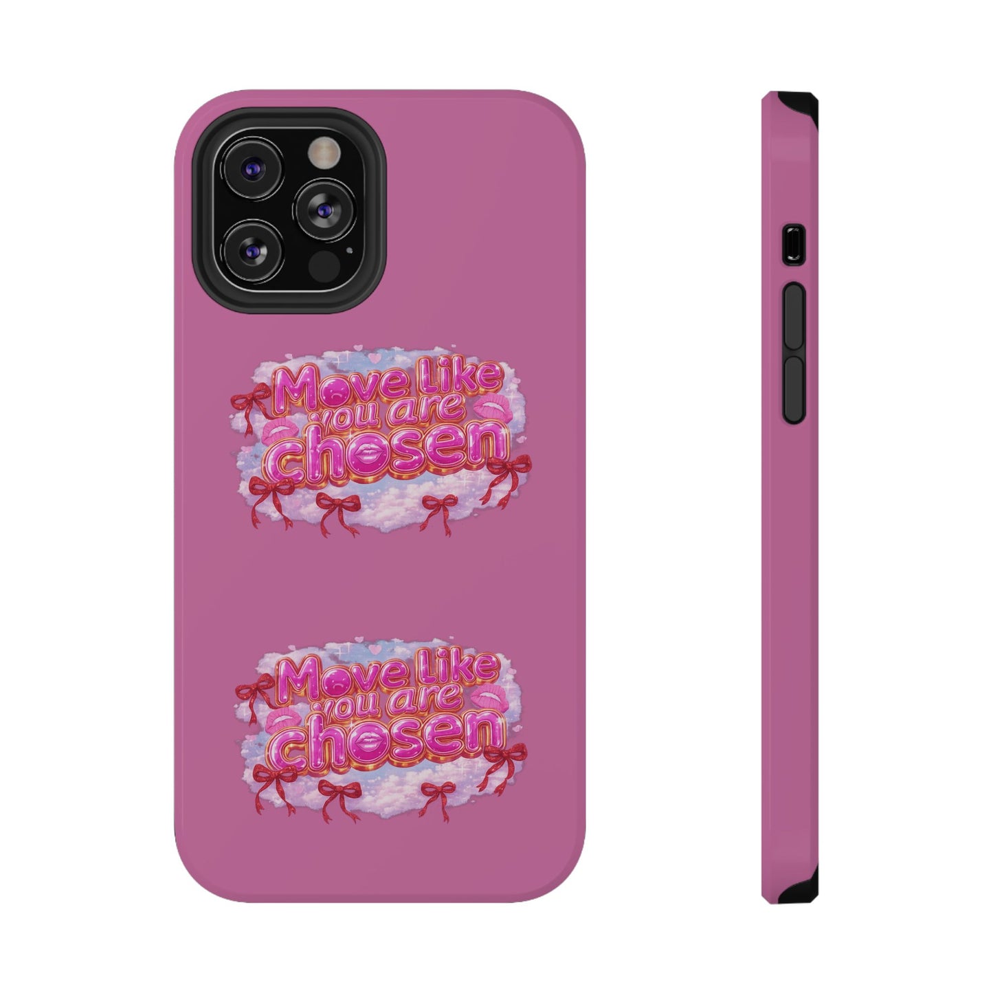 Impact-Resistant Phone Case — “Move Like You Are Chosen” Pink Floral Design