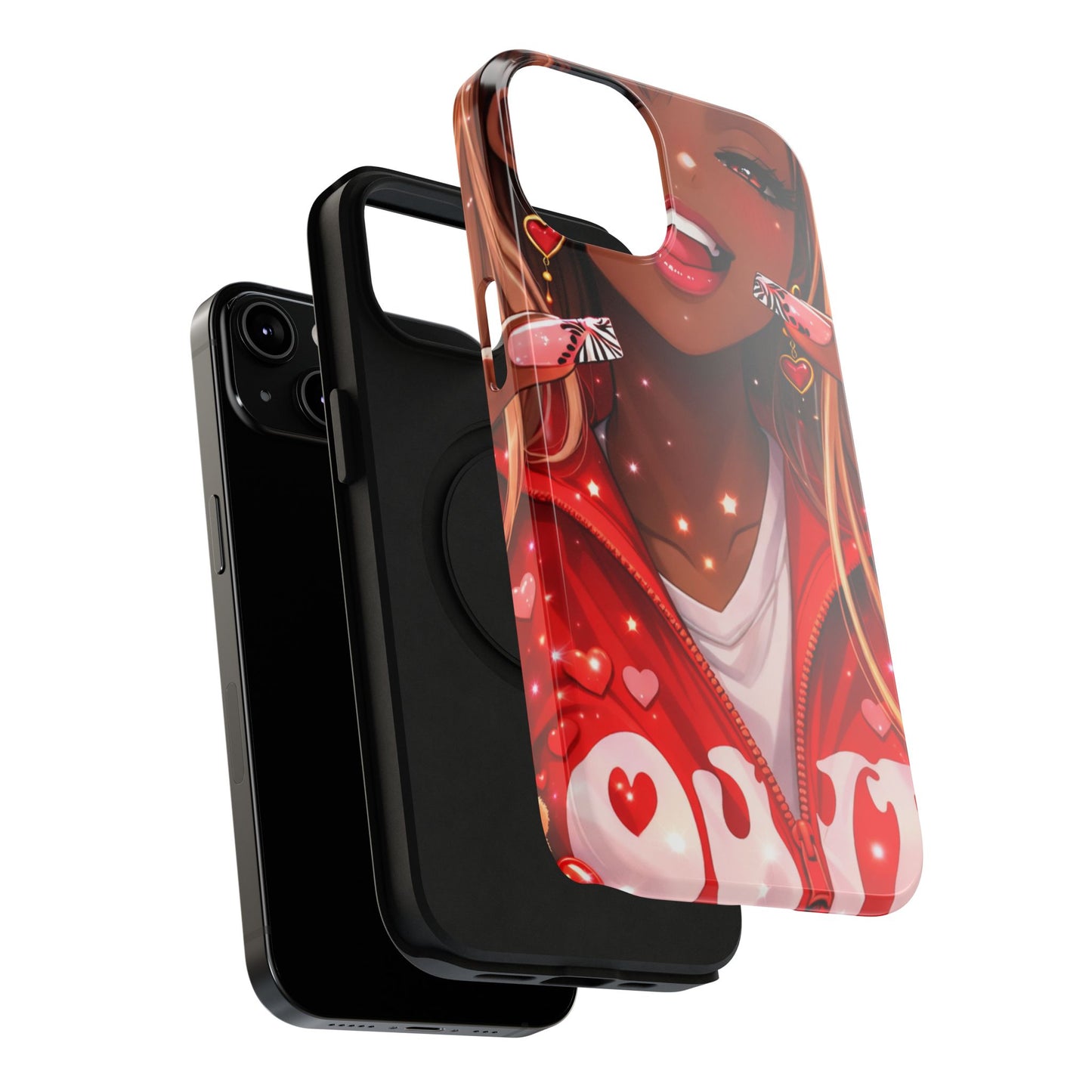Love Phone Case — Red Heart Jacket Impact-Resistant Case