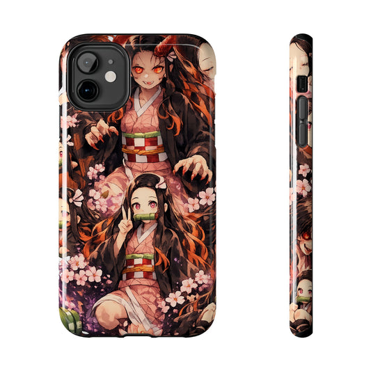 Phone Case — Nezuko Kamado Floral Tough Phone Case