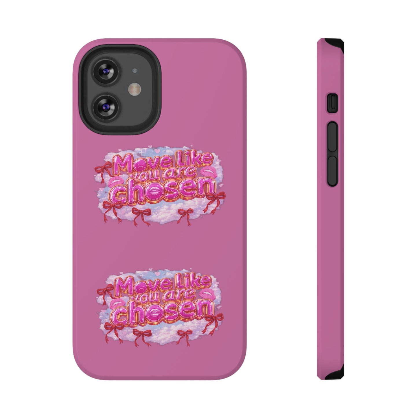 Impact-Resistant Phone Case — “Move Like You Are Chosen” Pink Floral Design