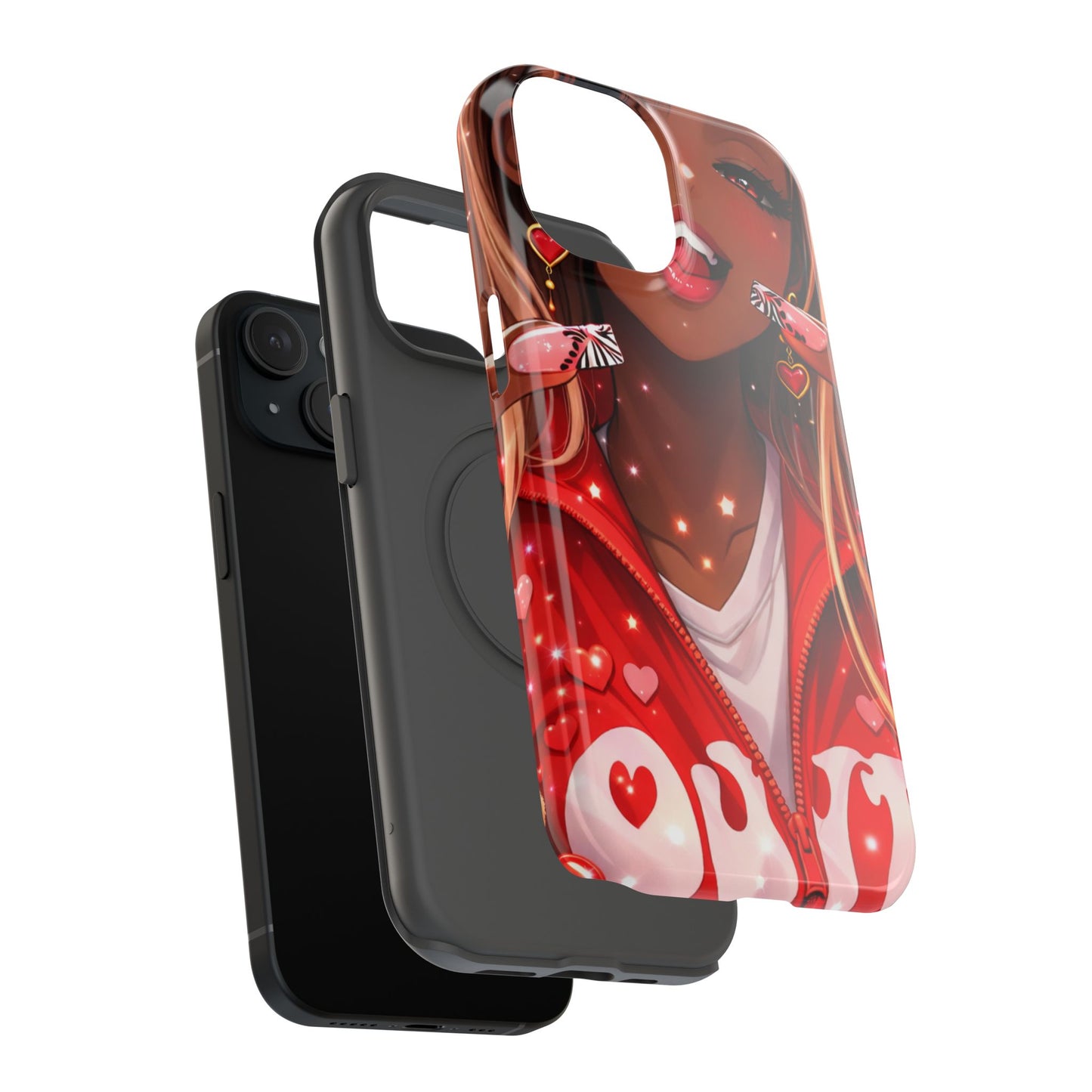 Love Phone Case — Red Heart Jacket Impact-Resistant Case
