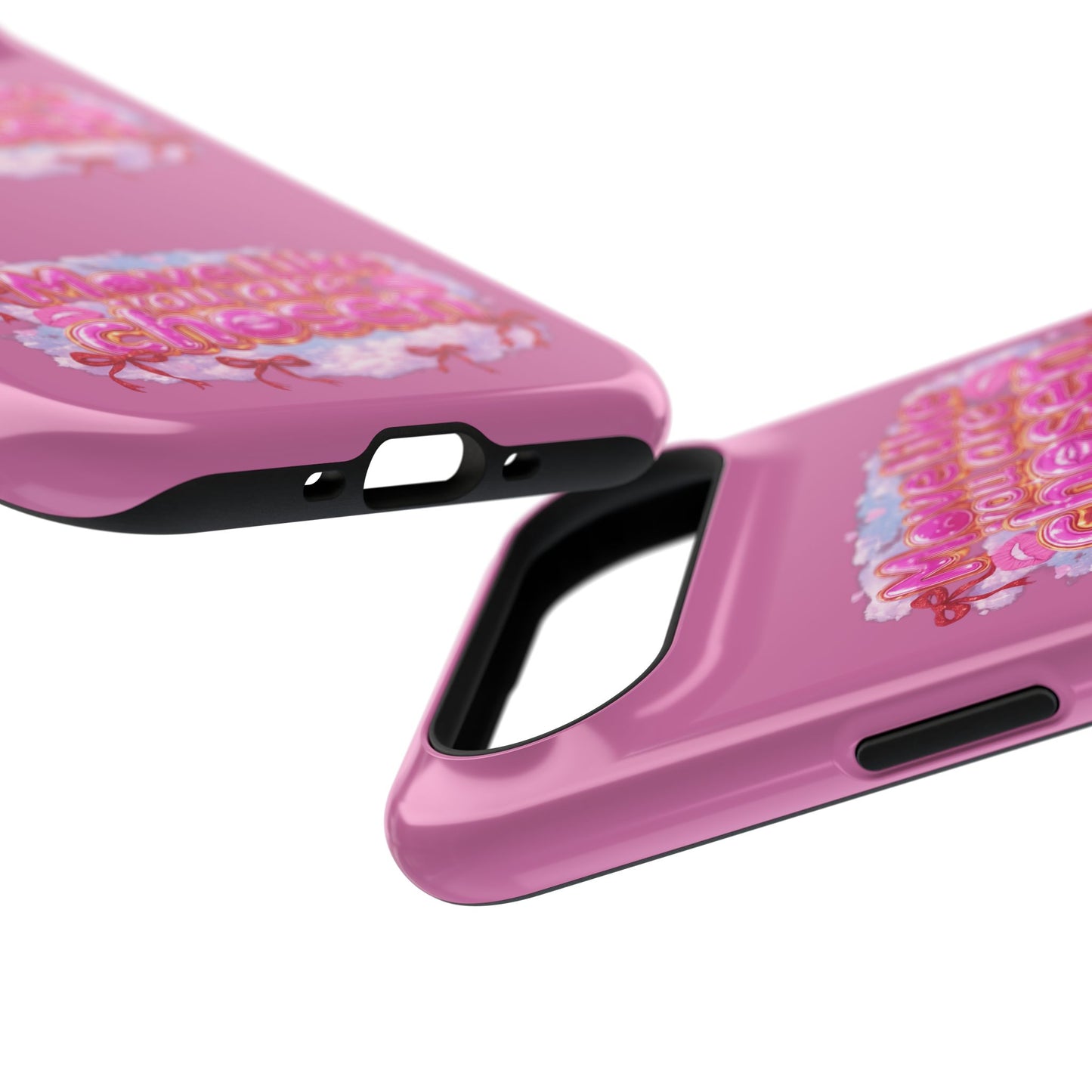 Impact-Resistant Phone Case — “Move Like You Are Chosen” Pink Floral Design