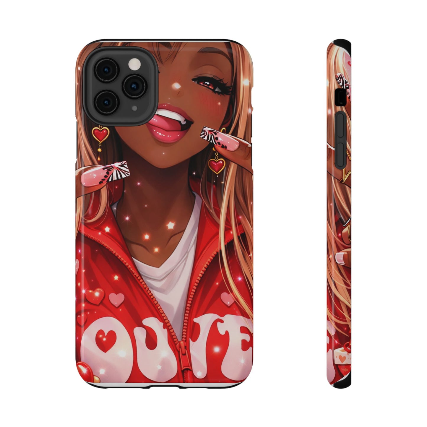Love Phone Case — Red Heart Jacket Impact-Resistant Case