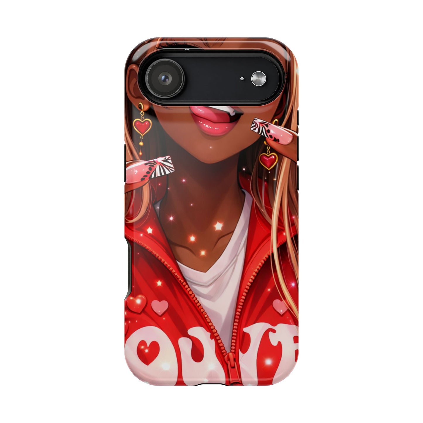 Love Phone Case — Red Heart Jacket Impact-Resistant Case