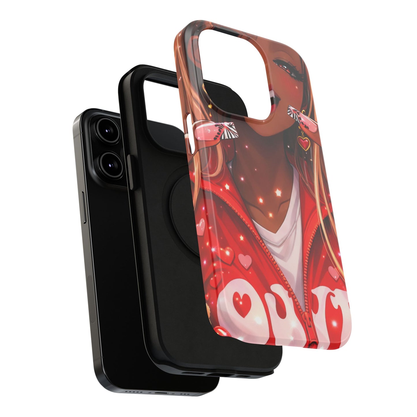 Love Phone Case — Red Heart Jacket Impact-Resistant Case