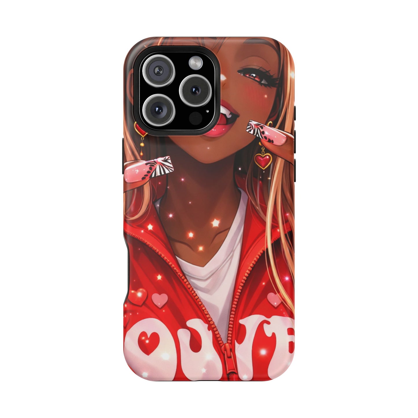 Love Phone Case — Red Heart Jacket Impact-Resistant Case