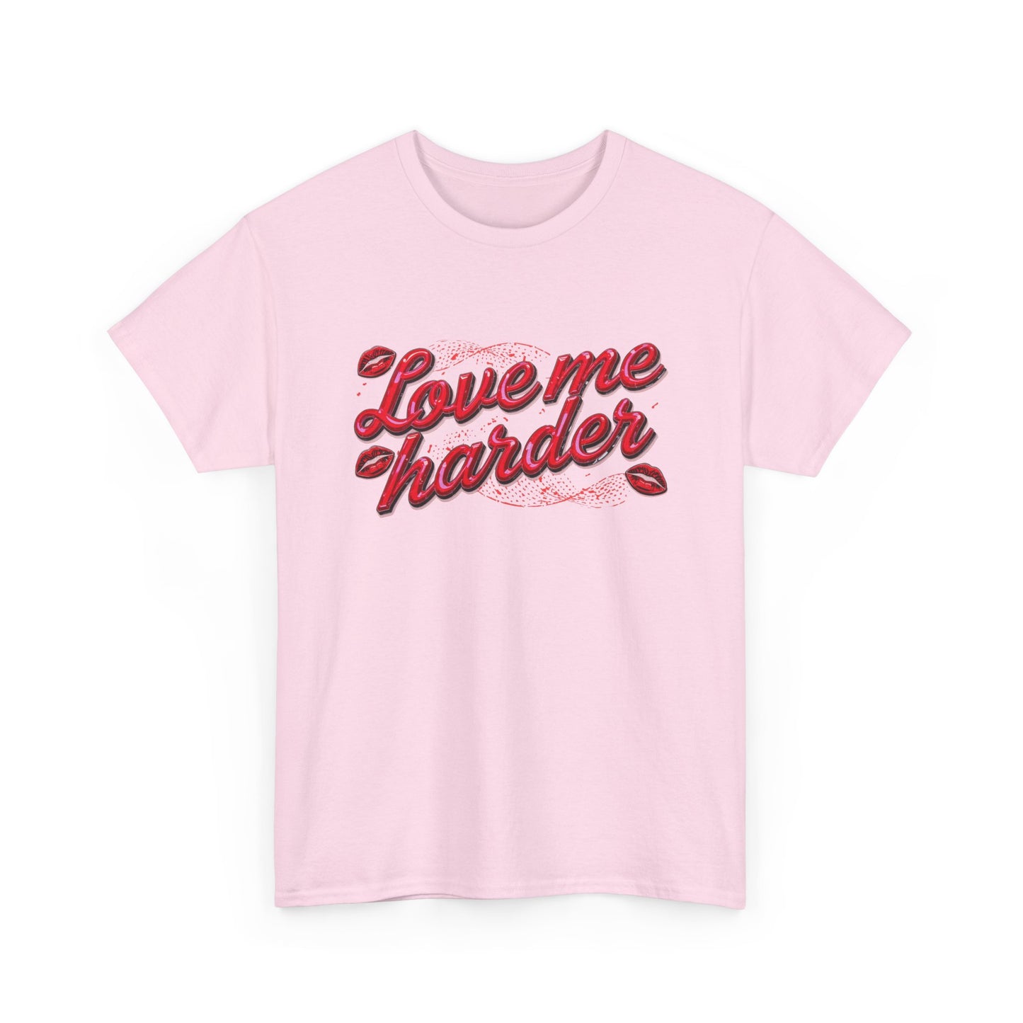 Love Me Harder Tee — Retro Script Lip Graphic T-Shirt