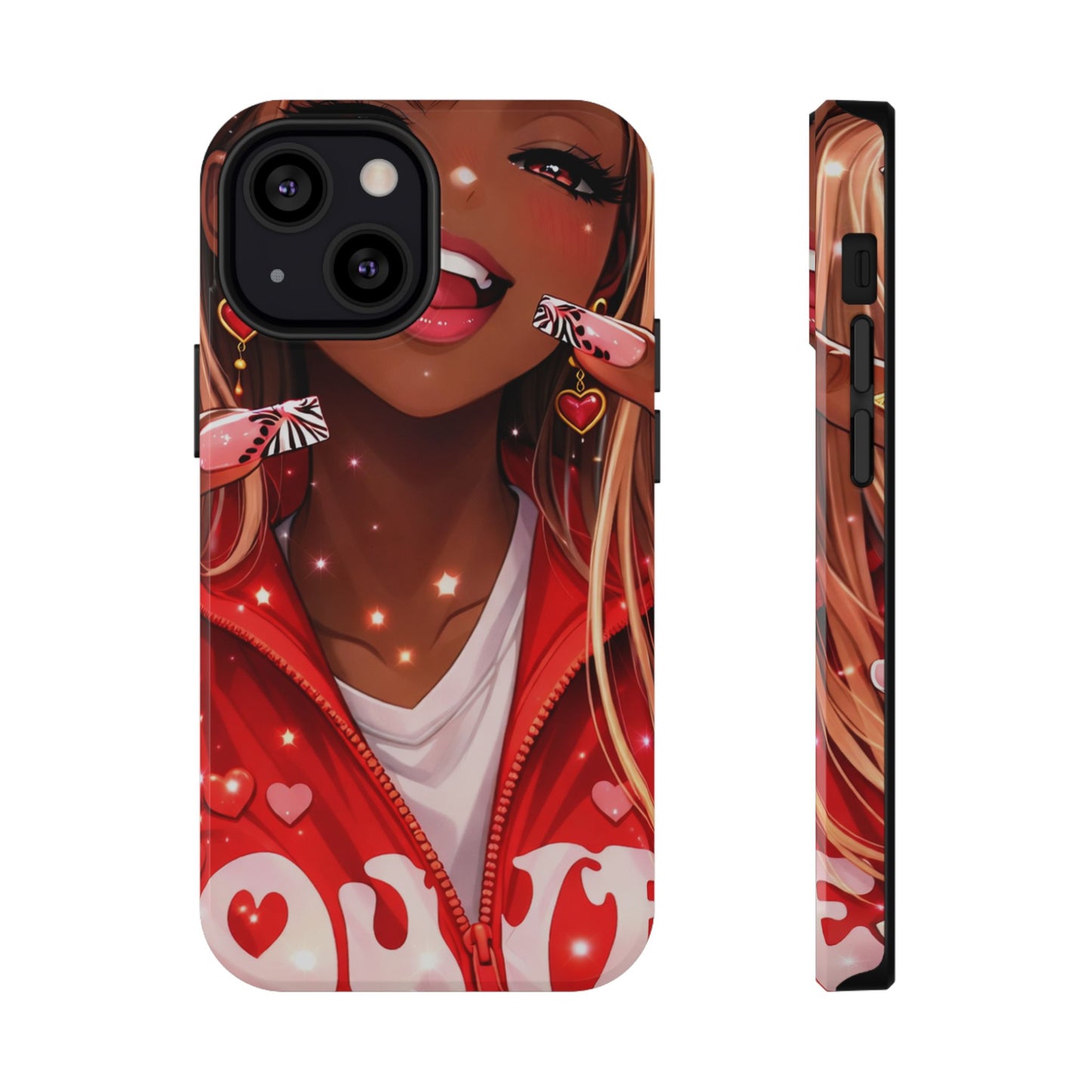 Love Phone Case — Red Heart Jacket Impact-Resistant Case