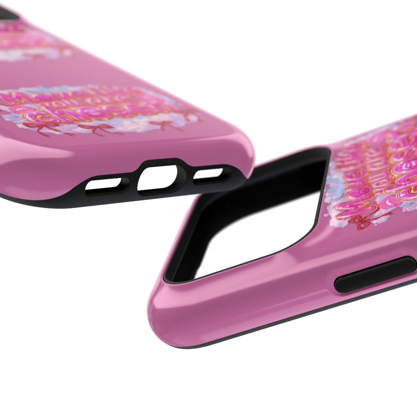 Impact-Resistant Phone Case — “Move Like You Are Chosen” Pink Floral Design