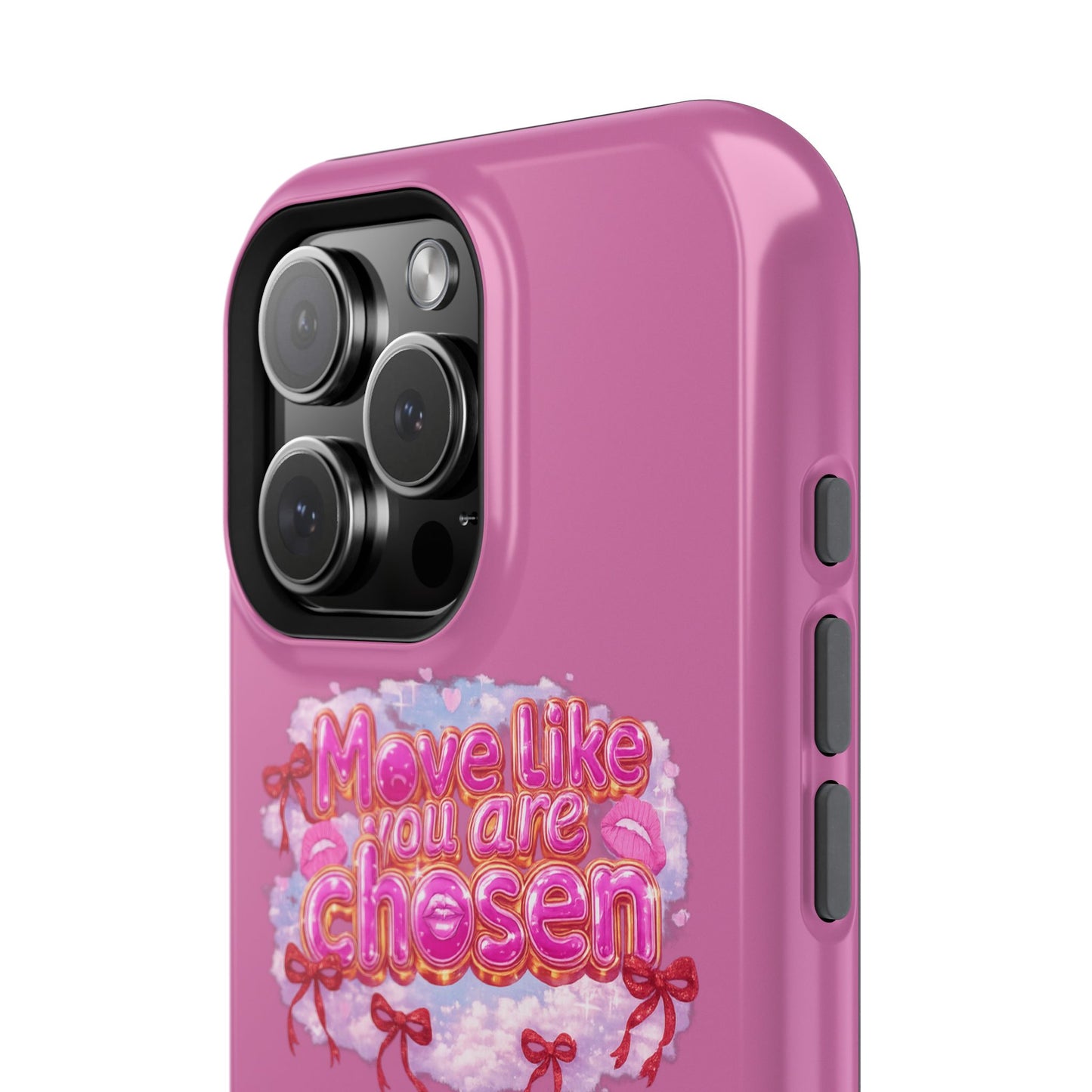Impact-Resistant Phone Case — “Move Like You Are Chosen” Pink Floral Design