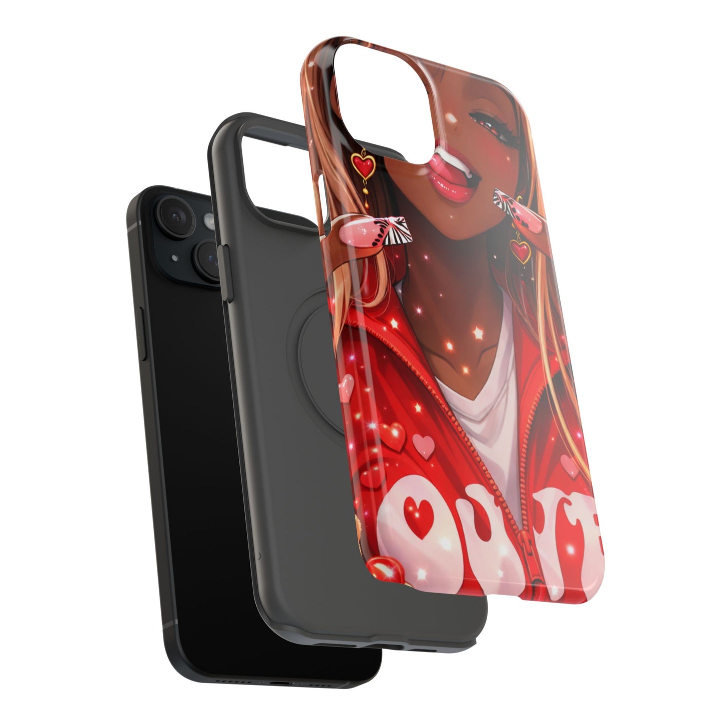 Love Phone Case — Red Heart Jacket Impact-Resistant Case
