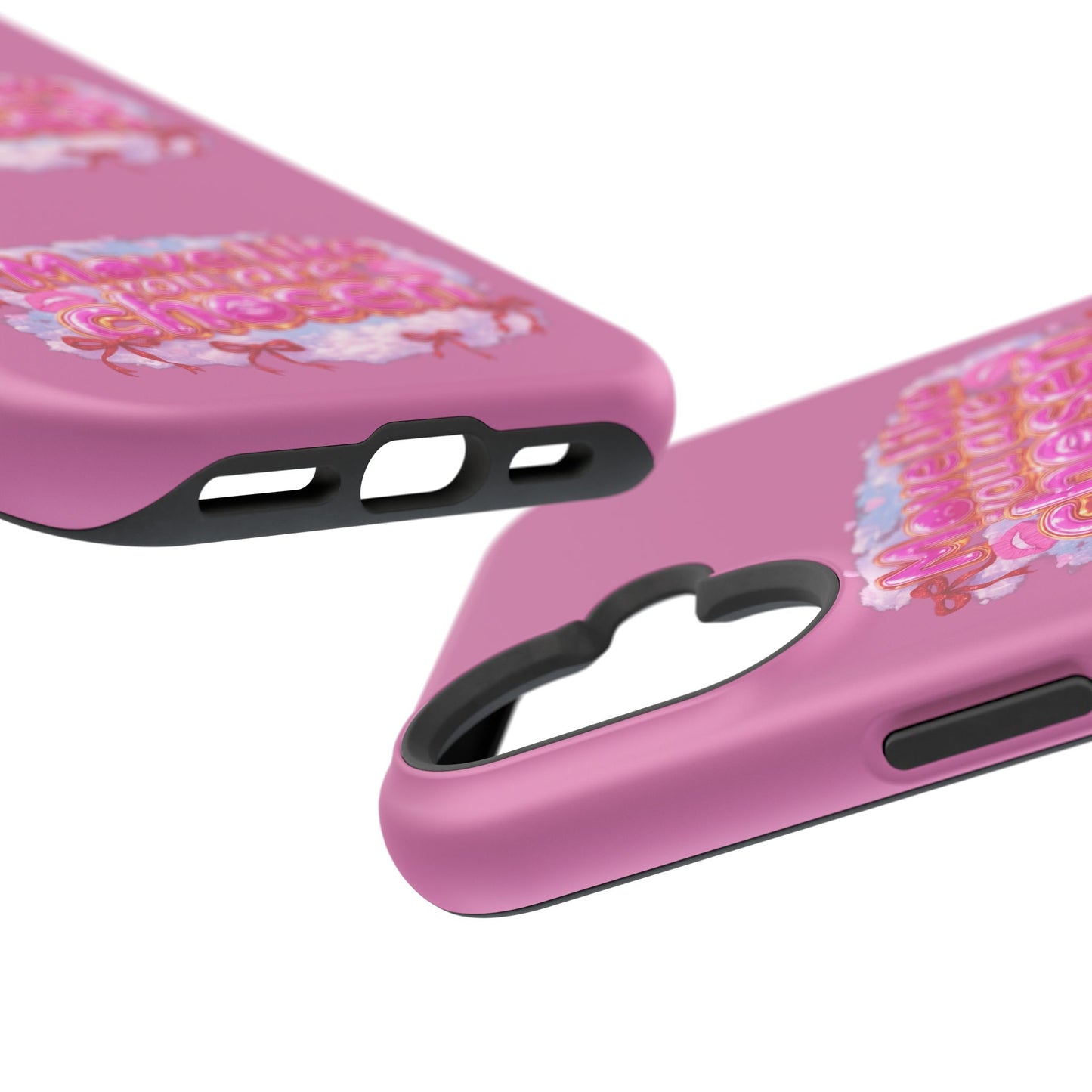 Impact-Resistant Phone Case — “Move Like You Are Chosen” Pink Floral Design