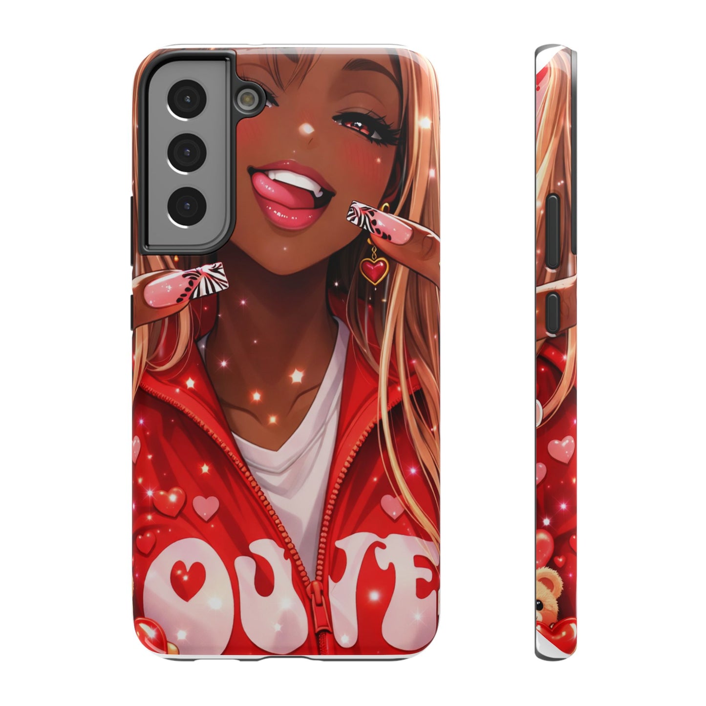 Love Phone Case — Red Heart Jacket Impact-Resistant Case