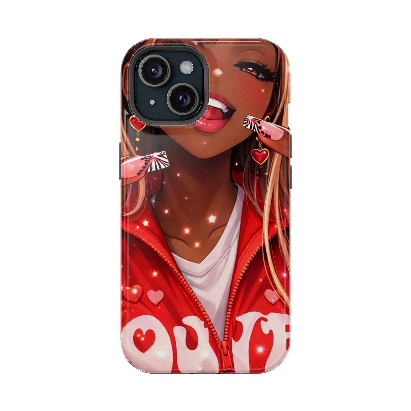 Love Phone Case — Red Heart Jacket Impact-Resistant Case