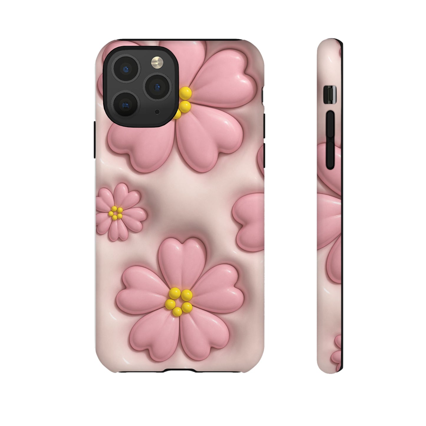 Floral Phone Case, Tough Cases for Women, Cute Flower iPhone Cover, Soft Pink Floral Design, Spring Accessories
