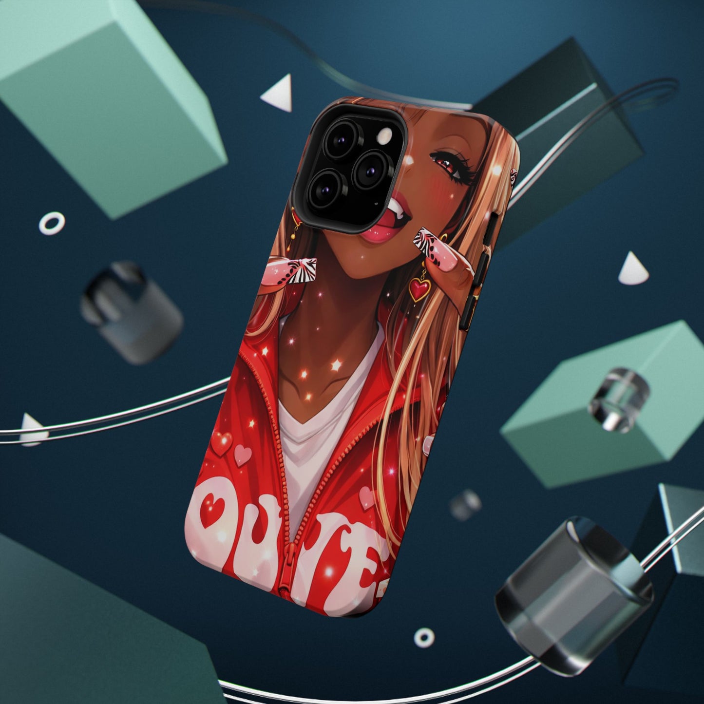 Love Phone Case — Red Heart Jacket Impact-Resistant Case