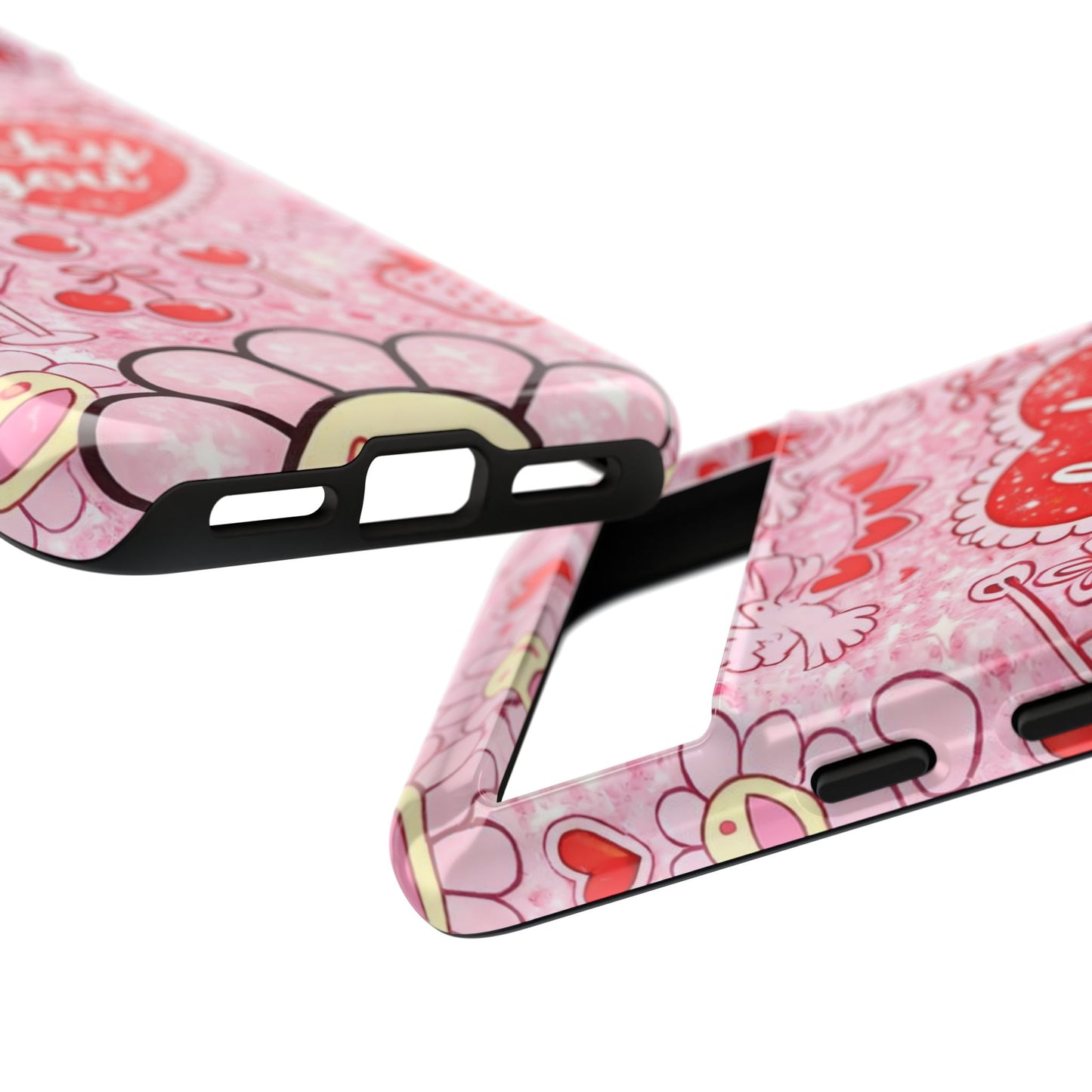 Pink Kawaii 'Lucky You' Floral Phone Case — Cute Valentine’s Protective Cover