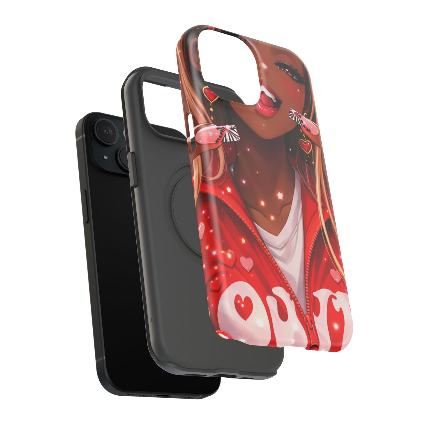 Love Phone Case — Red Heart Jacket Impact-Resistant Case