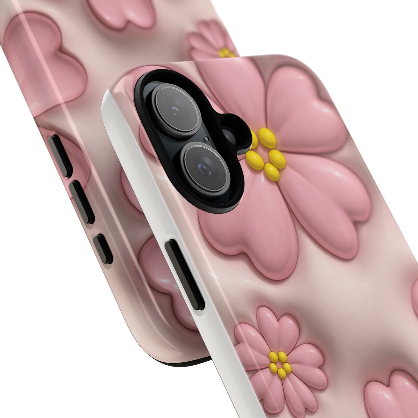 Floral Phone Case, Tough Cases for Women, Cute Flower iPhone Cover, Soft Pink Floral Design, Spring Accessories