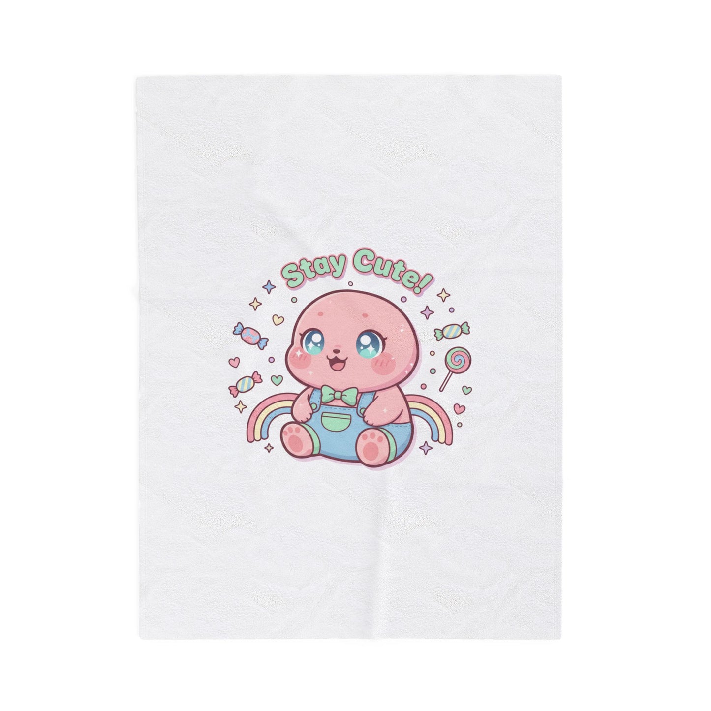 Stay Cute Kawaii Plush Blanket | Pastel Candycore, Y2K Cute Aesthetic