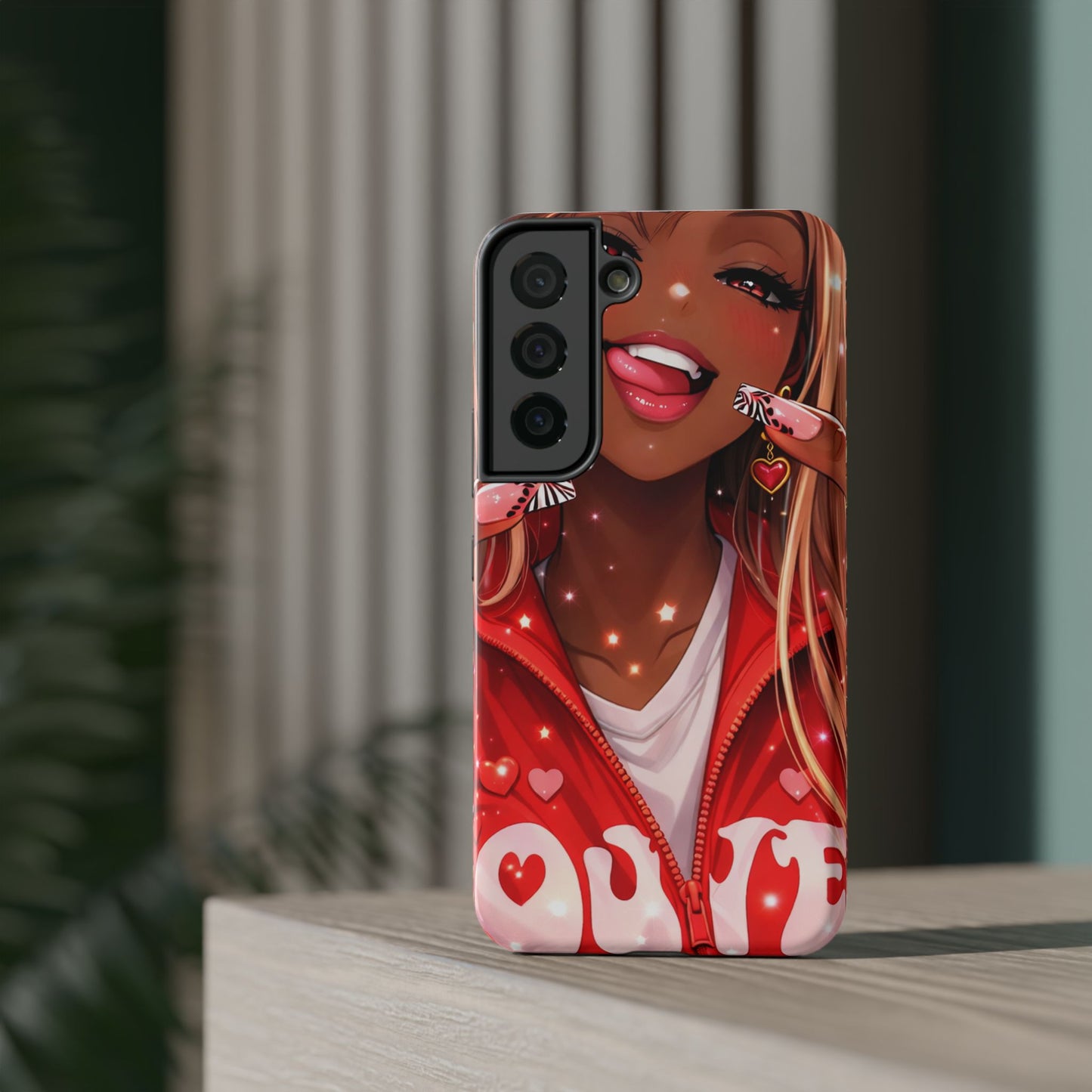 Love Phone Case — Red Heart Jacket Impact-Resistant Case