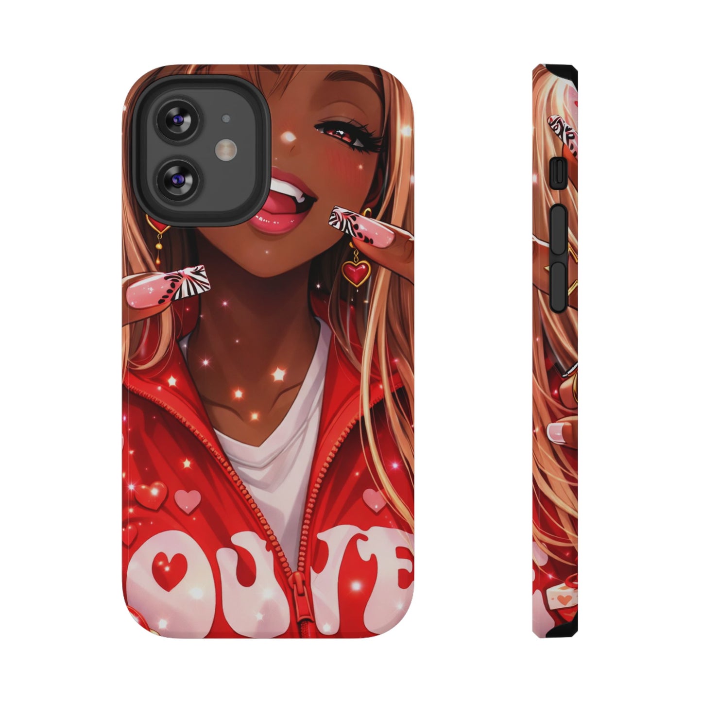 Love Phone Case — Red Heart Jacket Impact-Resistant Case
