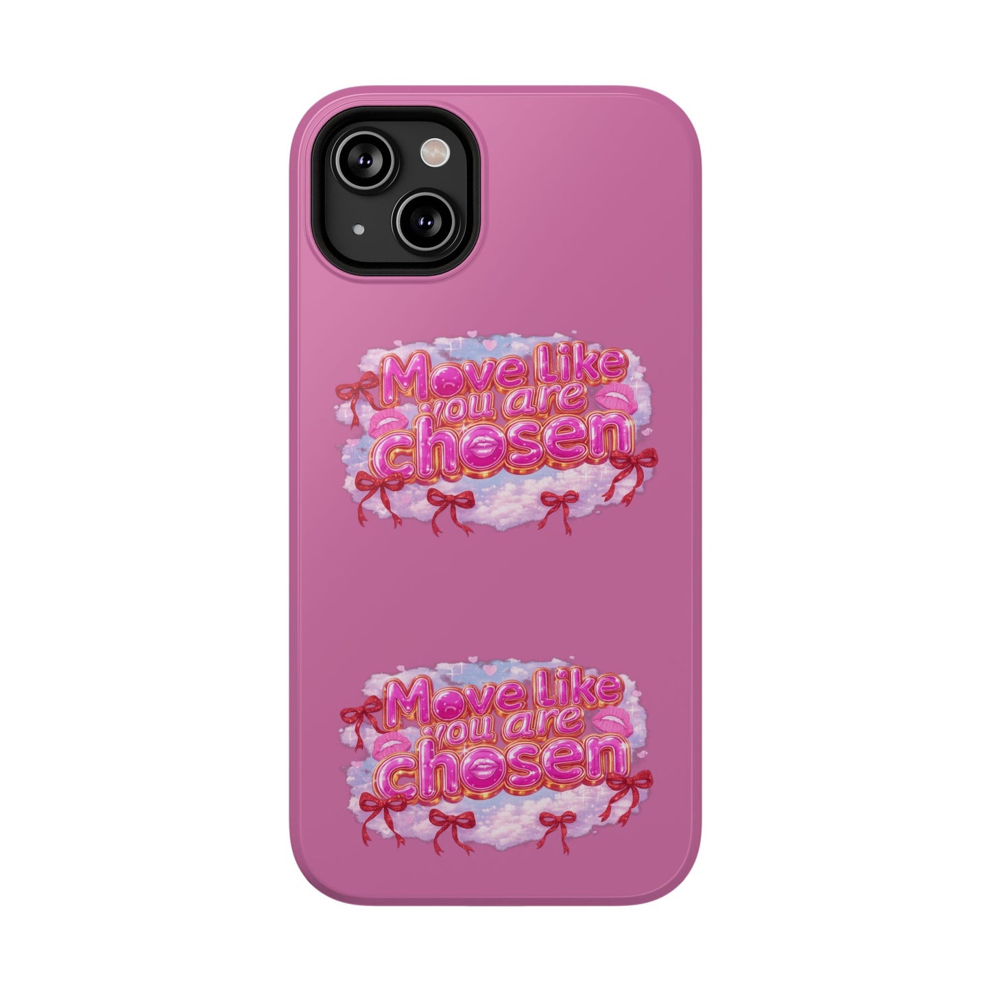 Impact-Resistant Phone Case — “Move Like You Are Chosen” Pink Floral Design