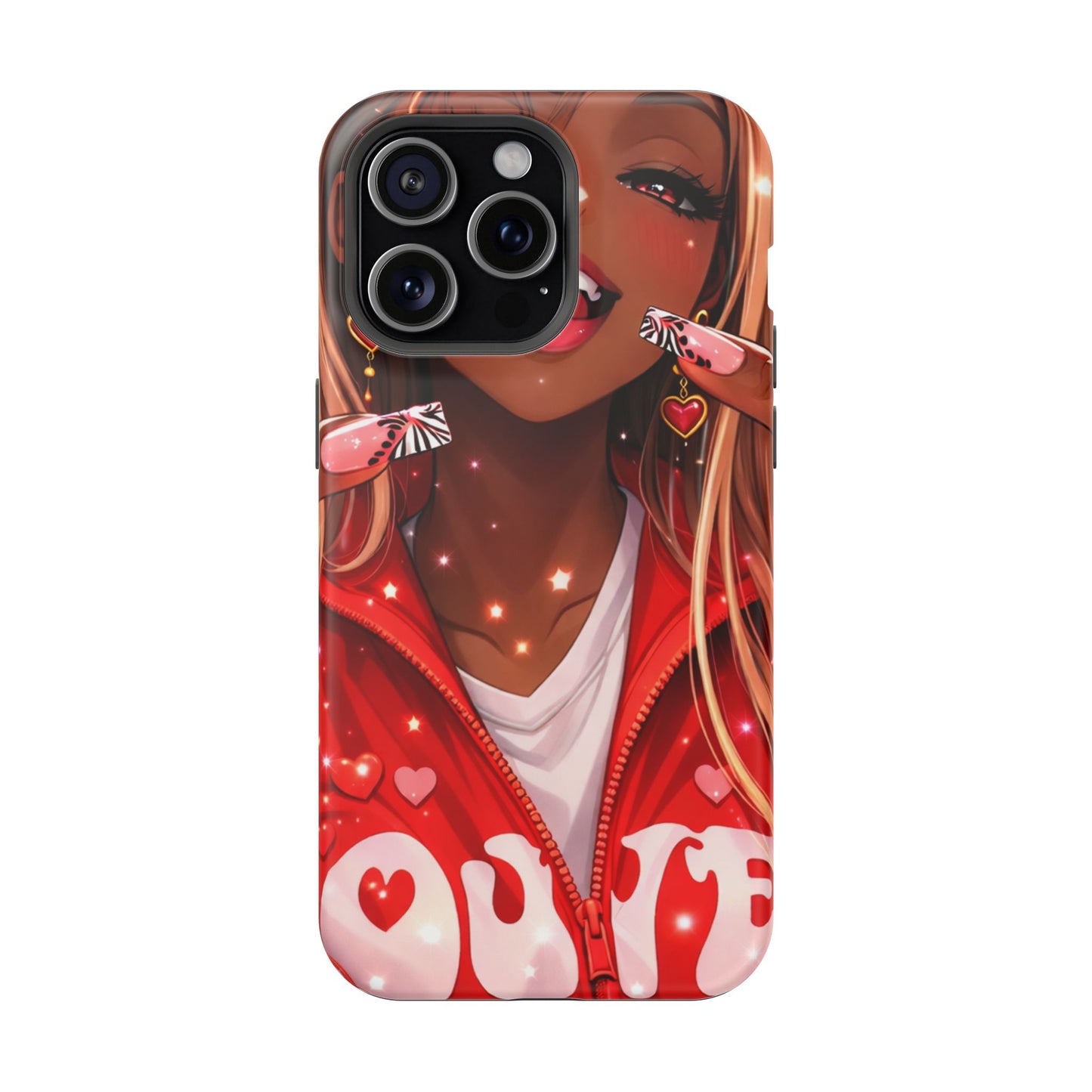 Love Phone Case — Red Heart Jacket Impact-Resistant Case