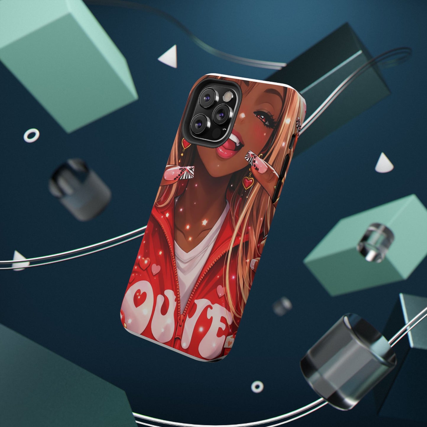 Love Phone Case — Red Heart Jacket Impact-Resistant Case