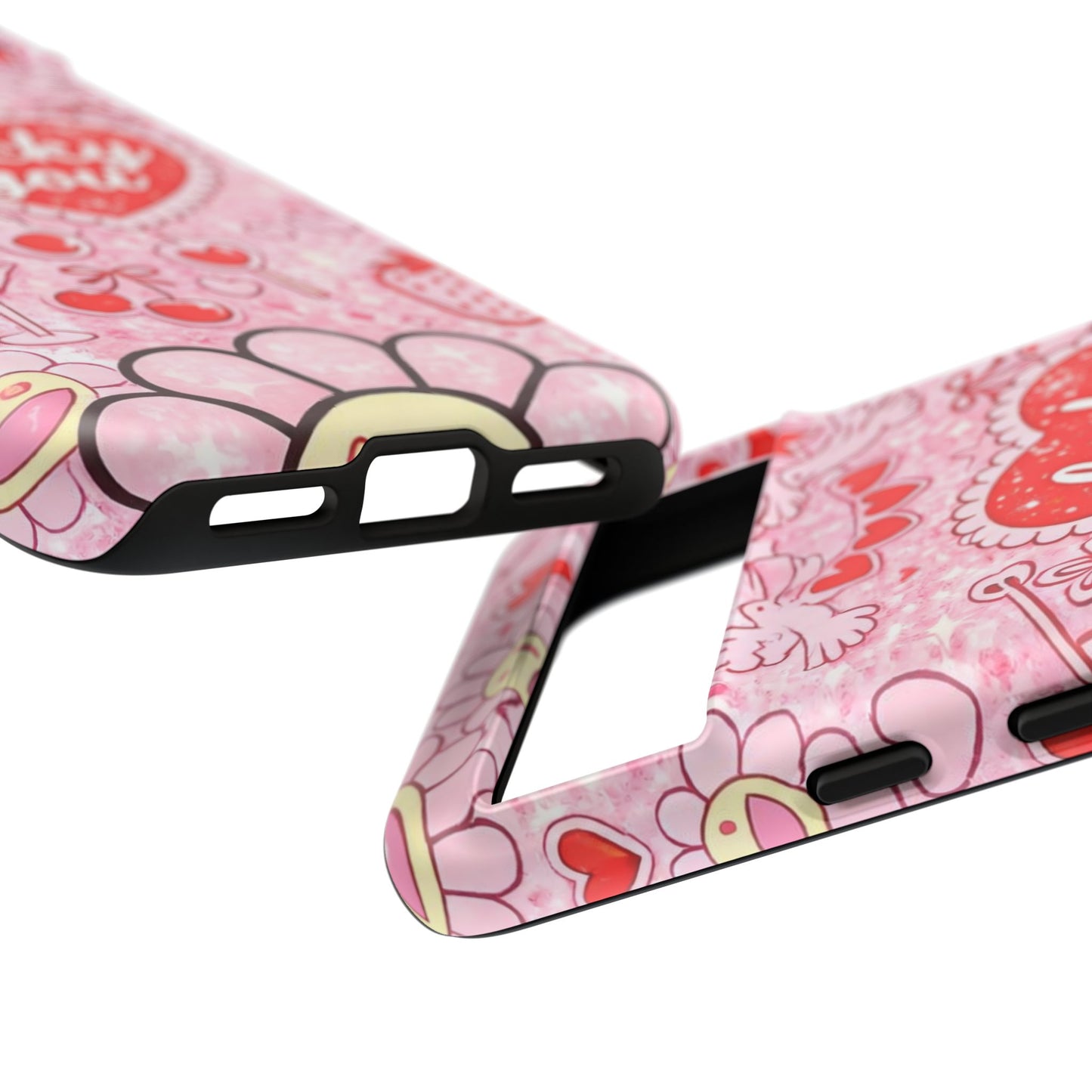 Pink Kawaii 'Lucky You' Floral Phone Case — Cute Valentine’s Protective Cover