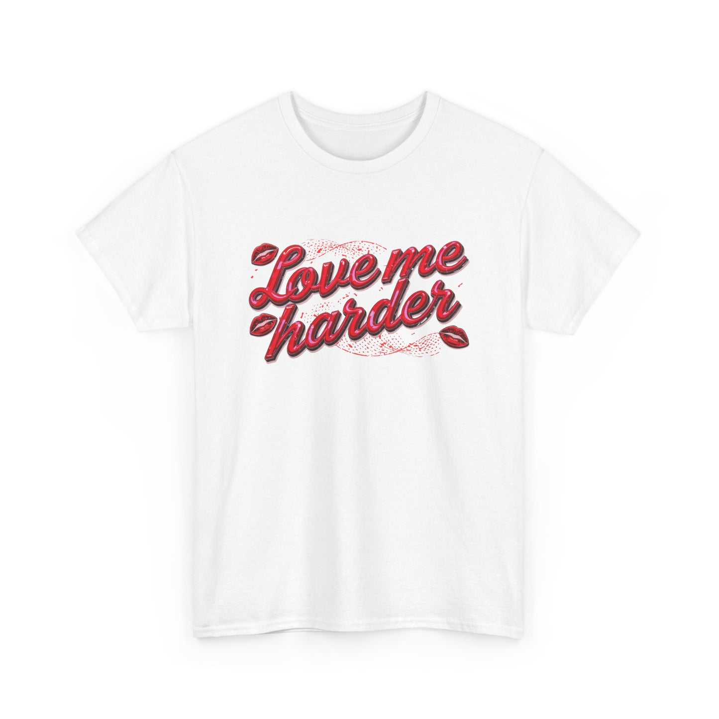 Love Me Harder Tee — Retro Script Lip Graphic T-Shirt