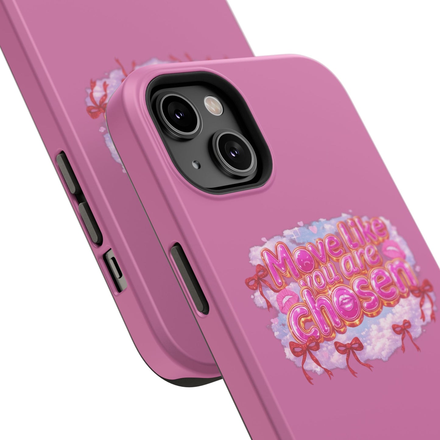 Impact-Resistant Phone Case — “Move Like You Are Chosen” Pink Floral Design