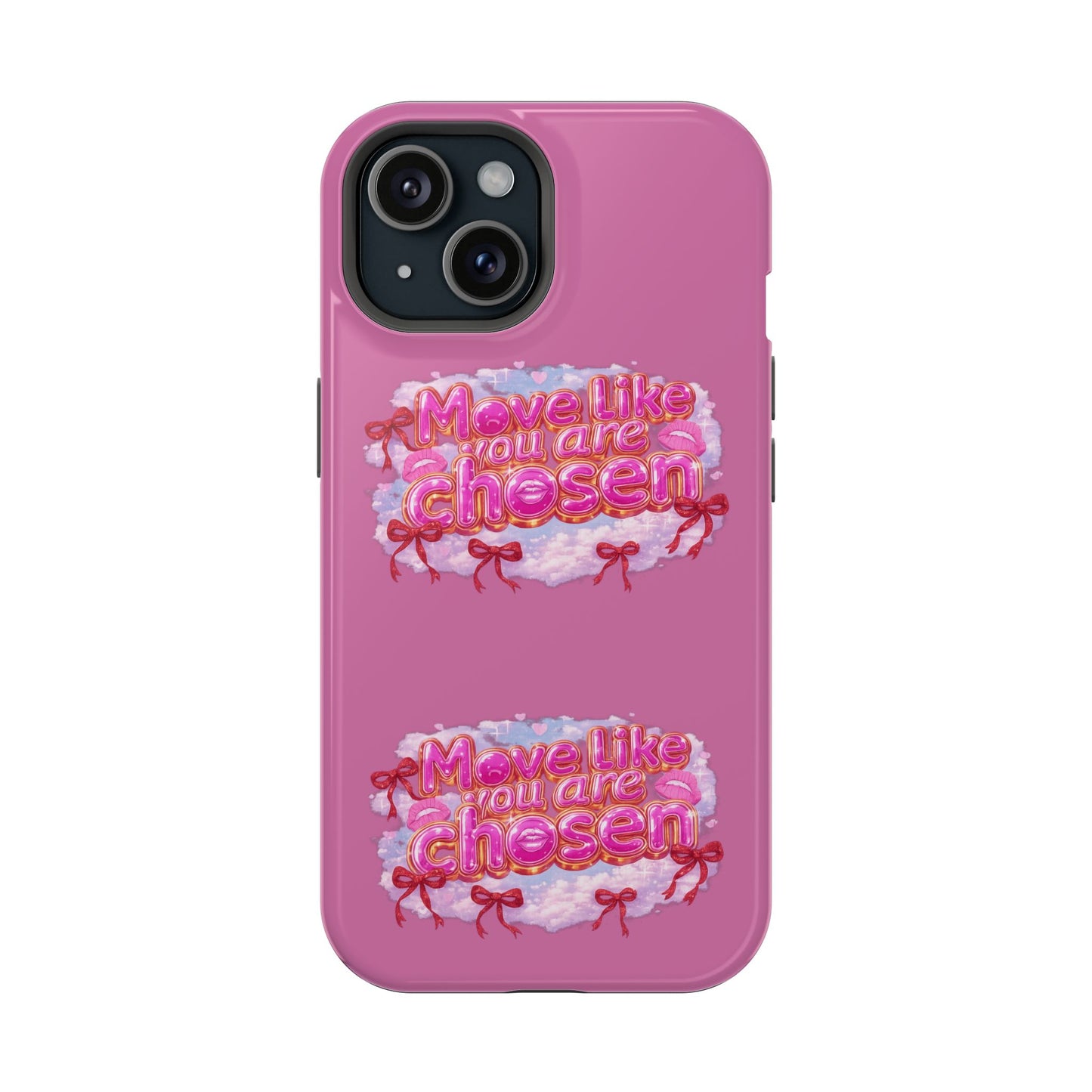 Impact-Resistant Phone Case — “Move Like You Are Chosen” Pink Floral Design
