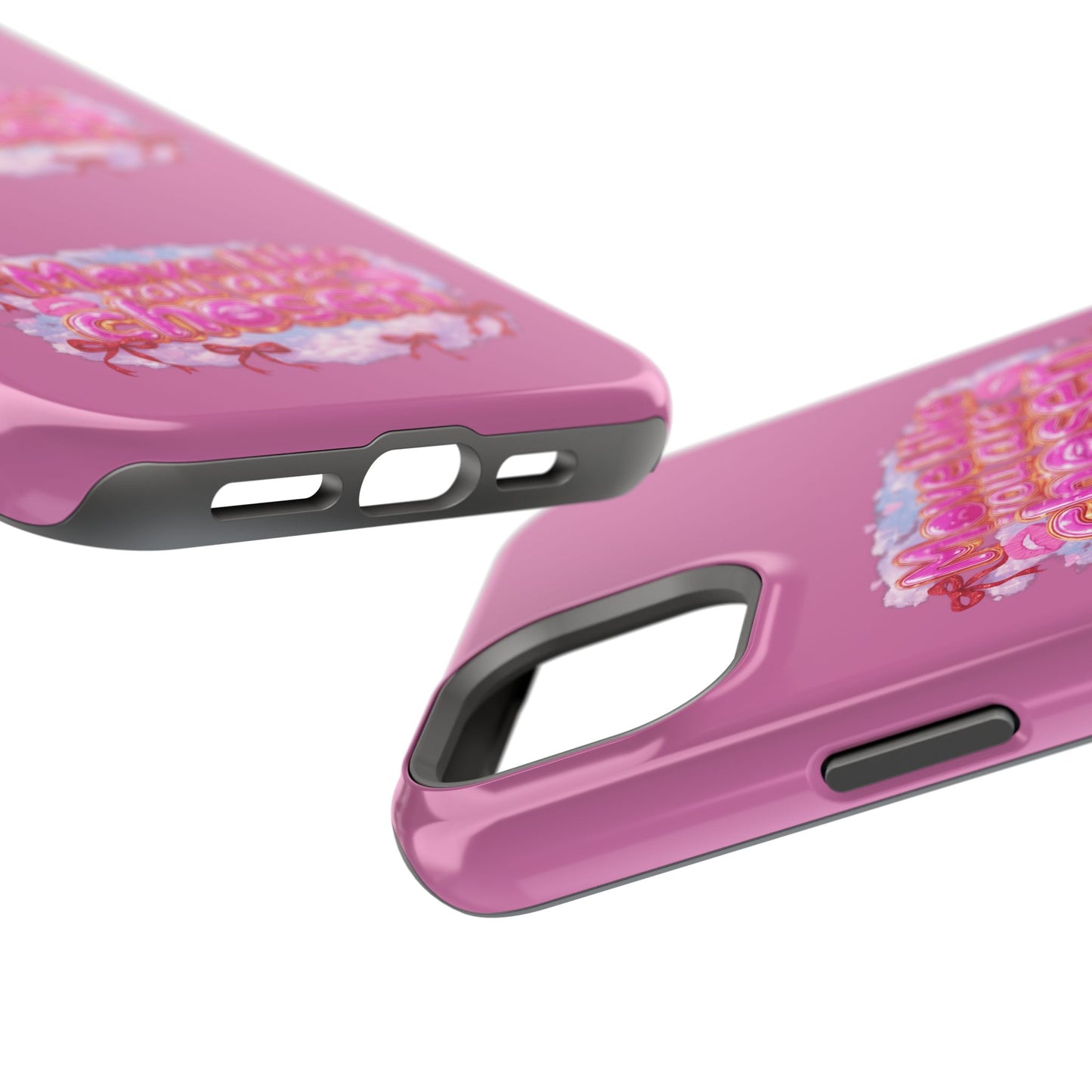 Impact-Resistant Phone Case — “Move Like You Are Chosen” Pink Floral Design