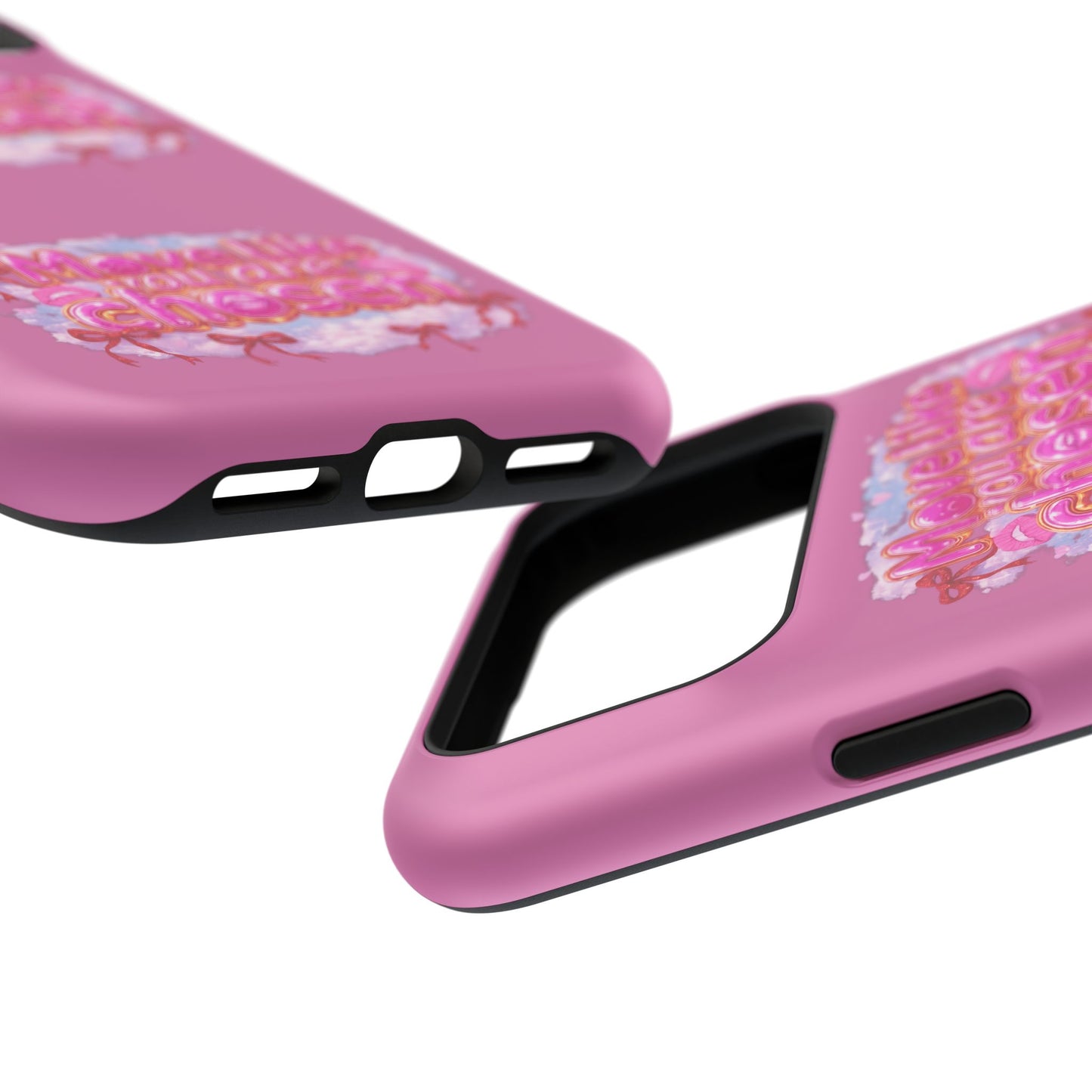 Impact-Resistant Phone Case — “Move Like You Are Chosen” Pink Floral Design