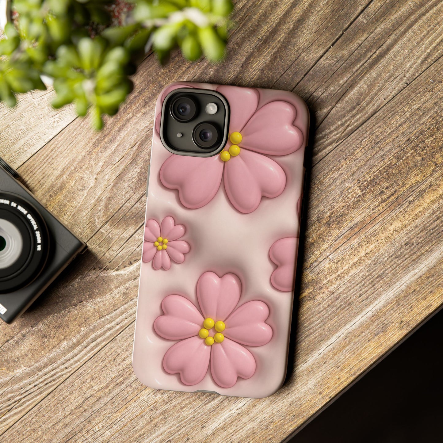 Floral Phone Case, Tough Cases for Women, Cute Flower iPhone Cover, Soft Pink Floral Design, Spring Accessories