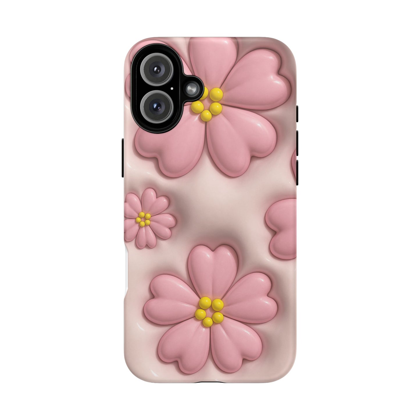 Floral Phone Case, Tough Cases for Women, Cute Flower iPhone Cover, Soft Pink Floral Design, Spring Accessories