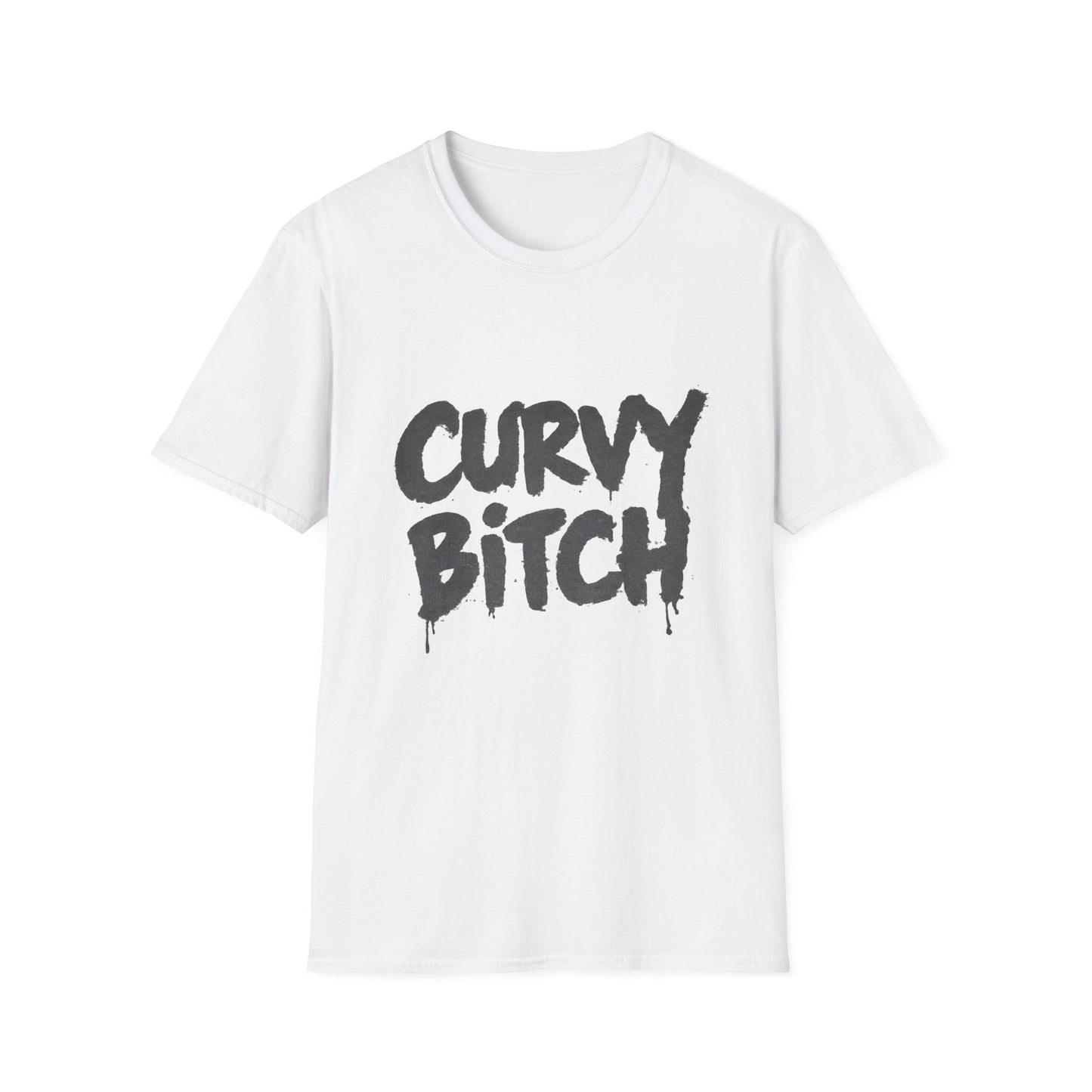 Curvy Bitch Graphic Tee — Bold Script Feminine Pride T-Shirt