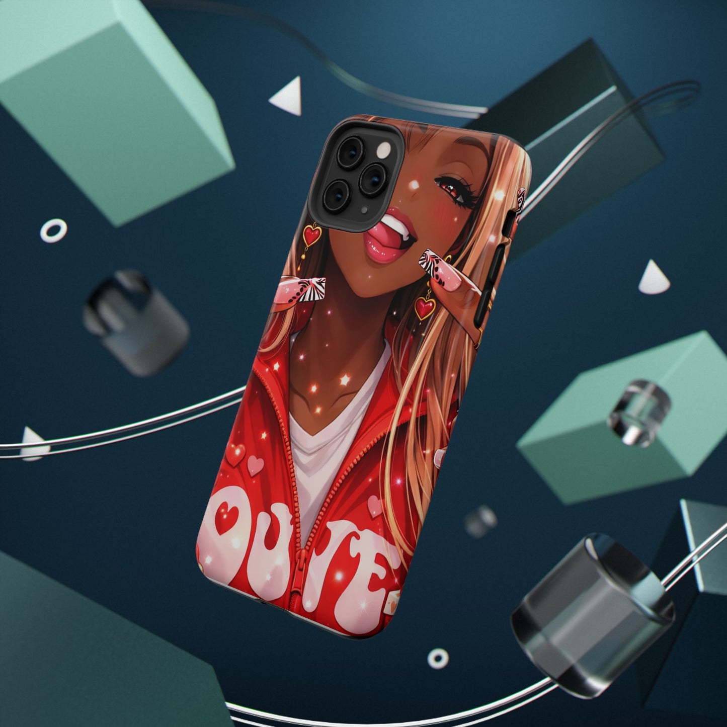 Love Phone Case — Red Heart Jacket Impact-Resistant Case